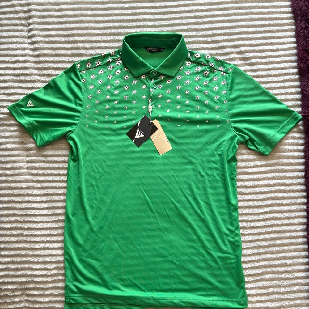 Dallas Stars NHL Green Polo Shirt with team logos.  New with tags